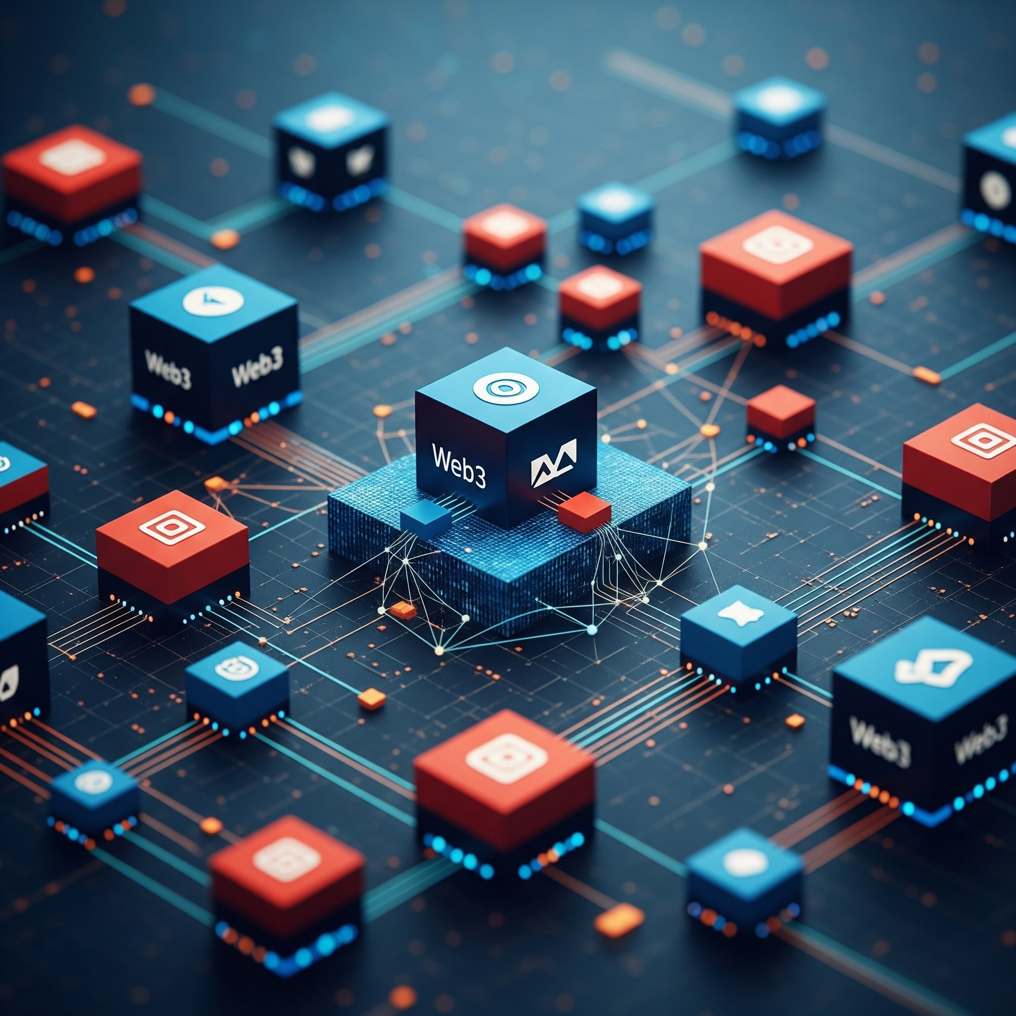 Web3 Abstract cubes and network